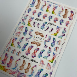 Sticker líneas abstractas multicolor